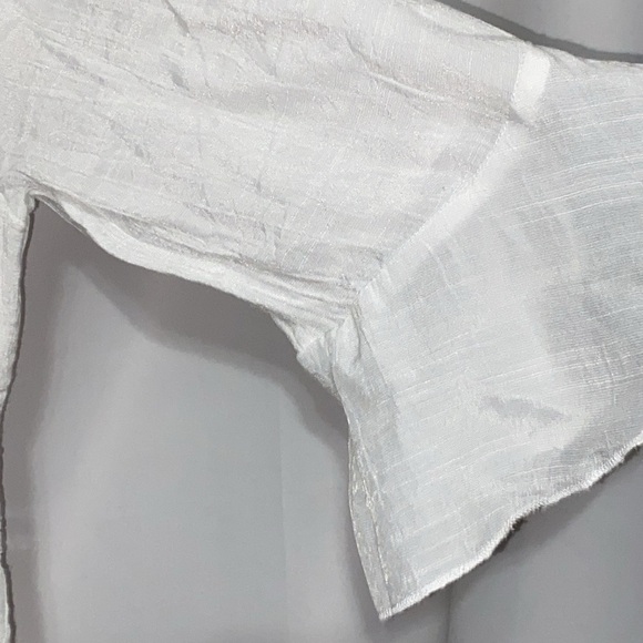 CUPSHE ONE SIZE FITS MOST WHITE GAUZY SWIM COVER UP FRONT TIE LASER CUT INSET - Picture 5 of 11